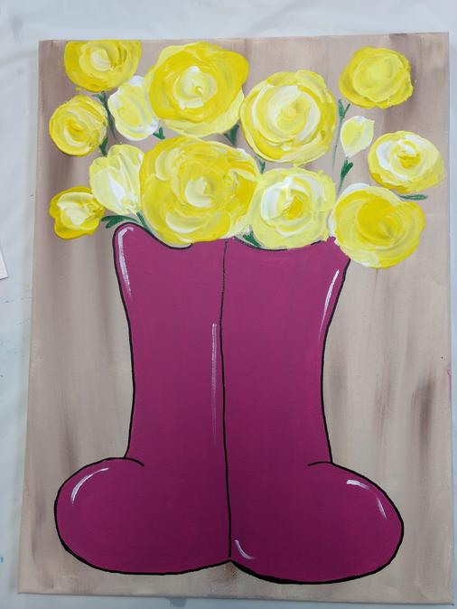 Rainboot with Spoon Roses